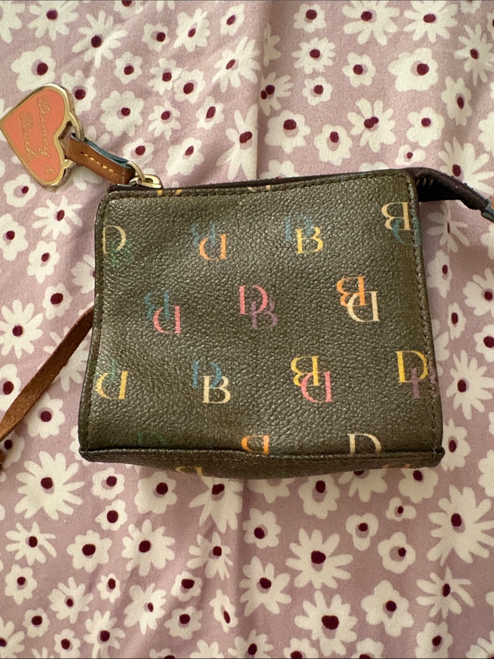 Dooney & Bourke Brown Multicolor Logo Wristlet